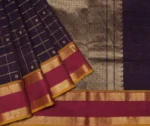 Narayanpet Saree In Dark Wine With Ganga Jamuna Pattern