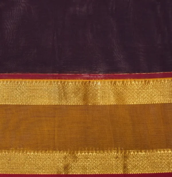 Narayanpet Saree In Dark Wine With Ganga Jamuna Pattern