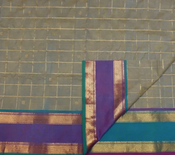 Narayanpet Saree In Dual Shade With Ganga Jamuna Patterns