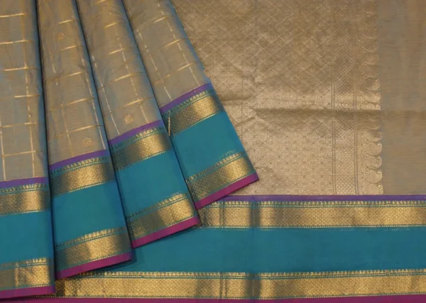 Narayanpet Saree In Dual Shade With Ganga Jamuna Patterns