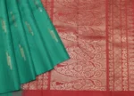 Soft Silk Saree In Teal Blue Shade With Borderless