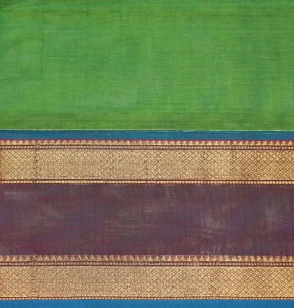 Narayanpet Saree In Light Green With Subtle Checked Pattern