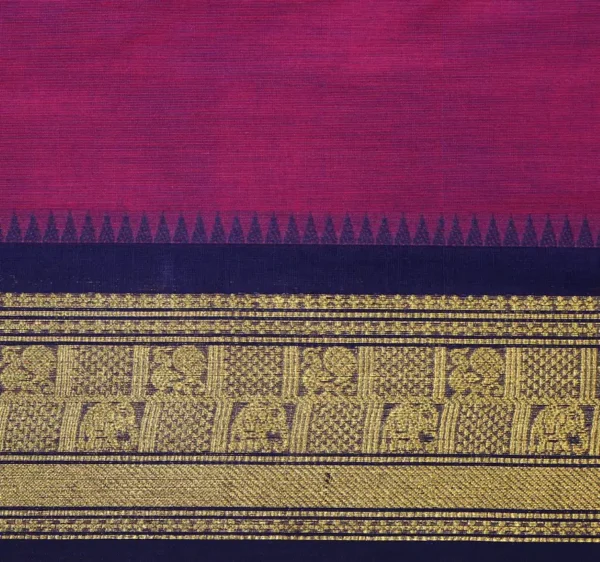 Narayanpet Saree In Magenta Pink With Traditional Border