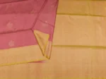 Soft Silk Sarees In Pastel Red With Leaf Motifs