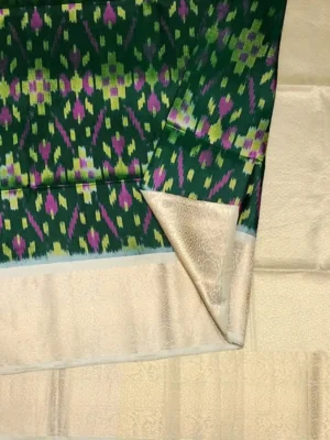 Bottle Green Soft Silk Saree Rich Pallu