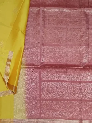 Turmeric yellow soft silk sare in fleet