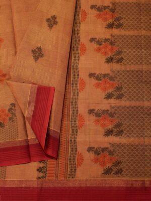 kovai cotton saree in dual brown in cone picture