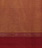 Pure Kovai Cotton Saree In Dual Brown With Horizontal Stripe Motifs