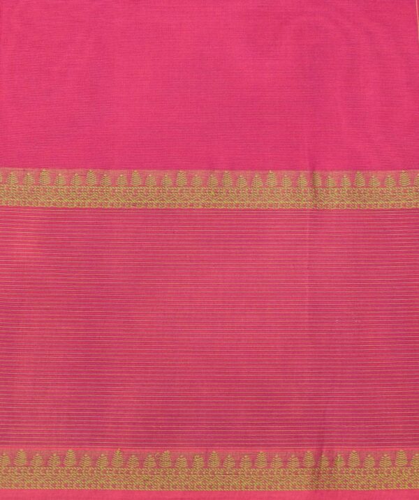 Dark Pink Kovai Cotton Saree Threadwork