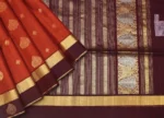 Pure Silk Cotton In Brick Shade With Zari Motifs
