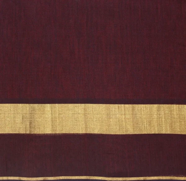 Pure Silk Cotton In Brick Shade With Zari Motifs