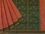 Embossed Kovai Cotton saree In Orange Dual Shade