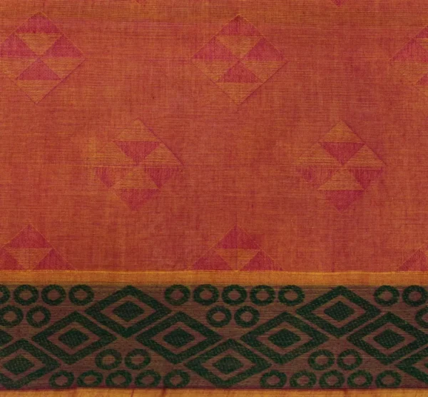 Embossed Kovai Cotton saree In Orange Dual Shade