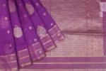 Pure Silk Cotton Saree In Vibrant Purple With Thilagam Motifs