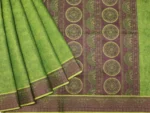Pista Green In Embossed Kovai Cotton Saree