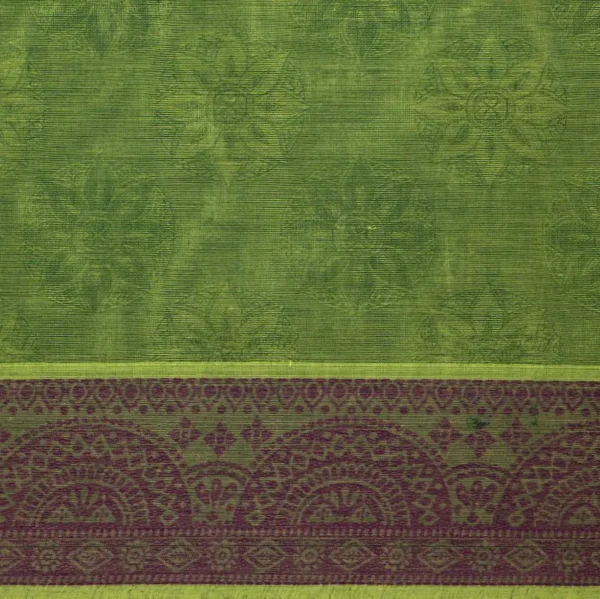 Pista Green In Embossed Kovai Cotton Saree