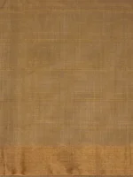 Pure Silk Cotton Saree In Dark Beige With Checks Pattern