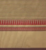 Pure Kovai Cotton Saree In Beige Cream With Vertical Pattern