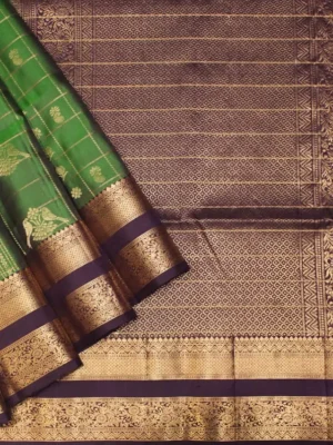 Pure Soft Silk Saree In Tradition Checks Pattern