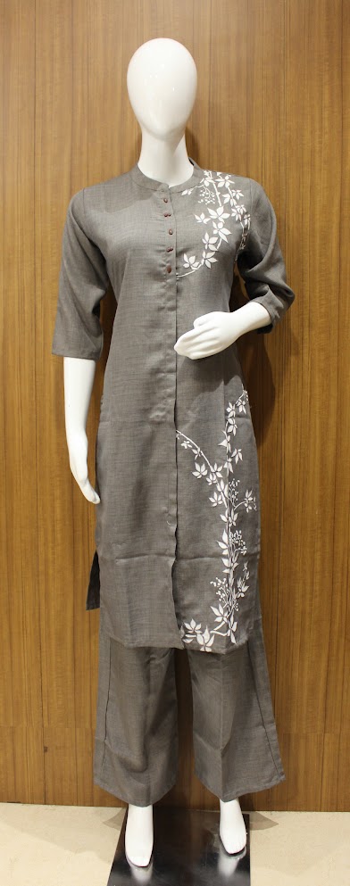 Salwar Co-ord Suit In Grey Color