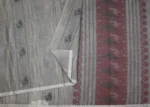 Ash Grey In Kovai Cotton Saree With Peacock Motifs