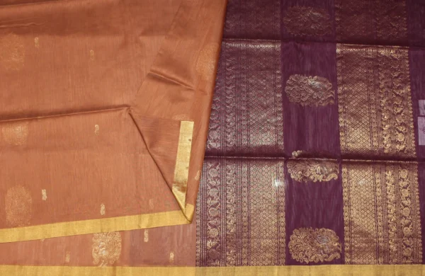 Pastel Brown Silk Cotton Saree