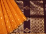 Mustard Silk Cotton Saree Zari Buttas