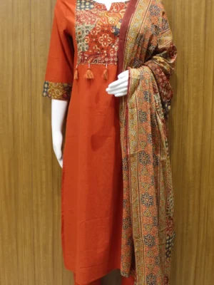 Rust Orange Kalamkari Salwar Set