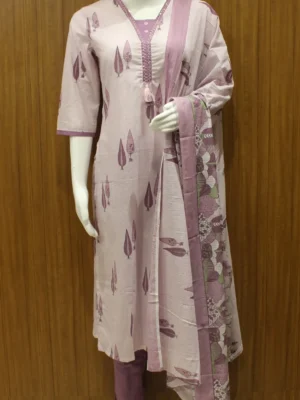 Lavender Straight Cut Salwar Set