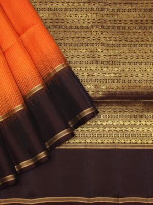 Rust Orange Vairaoosi Soft Silk Saree