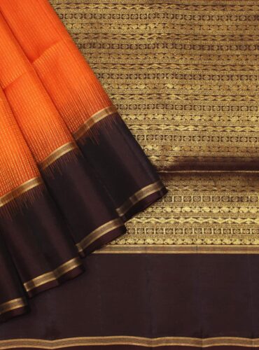 Rust Orange Vairaoosi Silk Saree