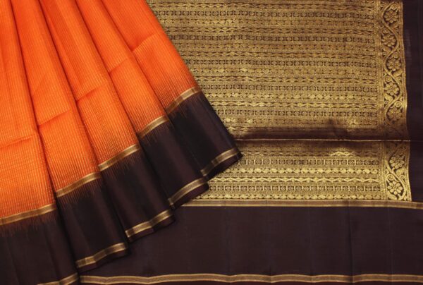 Rust Orange Vairaoosi Soft Silk Saree