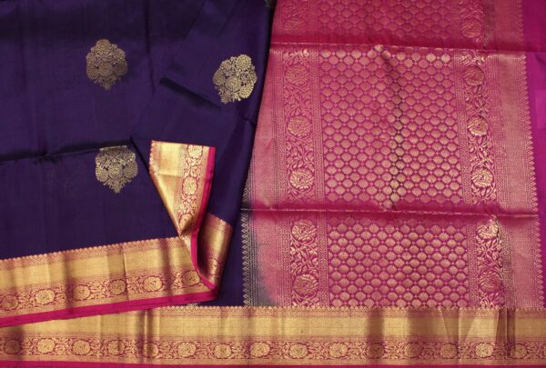 Dark Purple Soft Silk Saree with Contrast Pallu