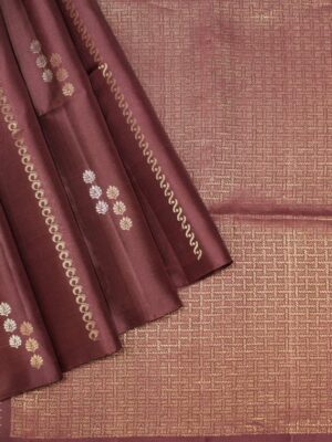 Dark Wine Borderless Silk Saree