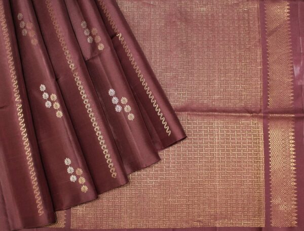 Dark Wine Borderless Silk Saree