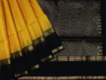 Pure Soft Silk In Mango Yellow Saree With Vairaoosi Pattern