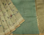 Pure Chanderi Silk In Pista Green With Floral Design