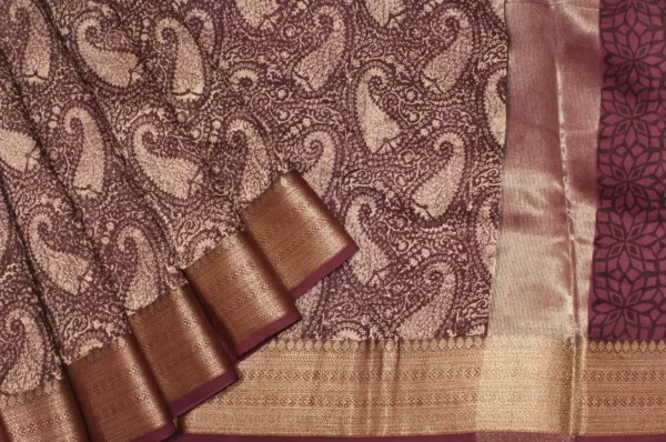 Pure Chanderi Cotton In Deep Plum Mavue