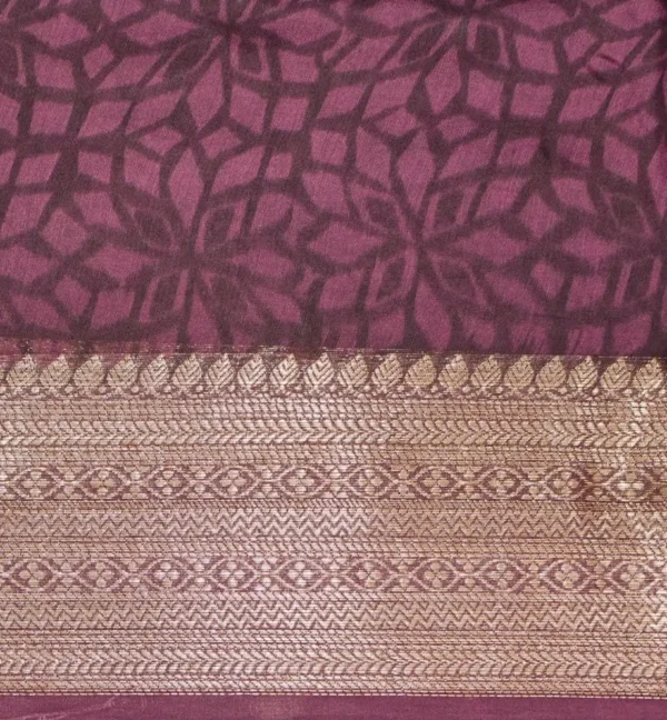 Pure Chanderi Cotton In Deep Plum Mavue