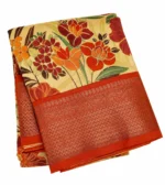 Multicolor Chanderi Saree With Floral Print