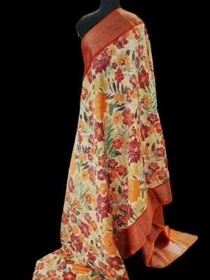 Multicolor Chanderi saree