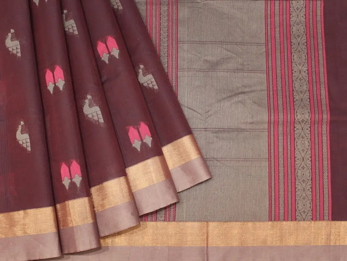Dark Wine In Kovai Cotton Saree