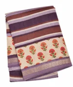 Deep Plum Pure Chanderi Saree With Zari Border