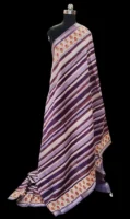 Deep Plum Pure Chanderi Saree With Zari Border