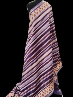 Deep Plum Chanderi Saree with manniqueen