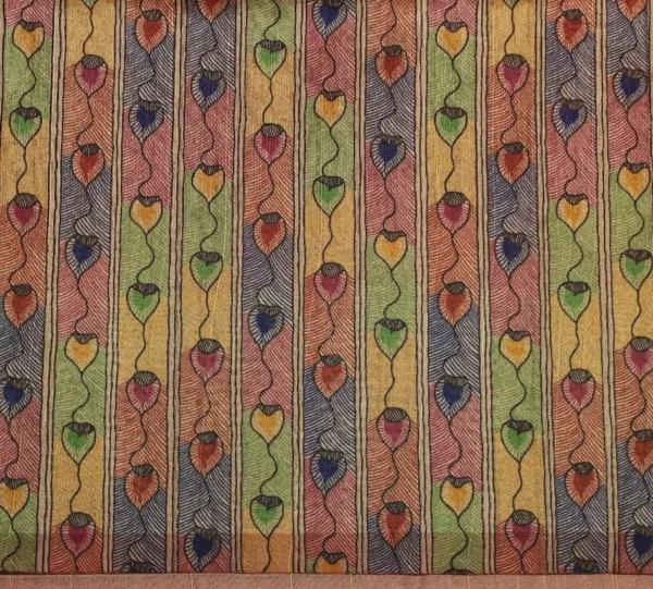 Semi Tussar Saree In Kalamkari Design Print