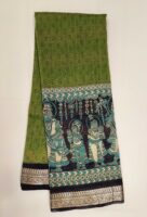 Pure Moss Green Chanderi Cotton Saree