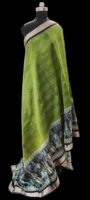 Pure Moss Green Chanderi Cotton Saree
