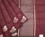 Deep Maroon Semi Tussar Saree
