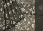 Black Floral Semi Tussar Saree